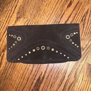 Banana republic brown suede clutch